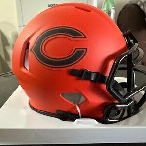 CALEB WILLIAMS SIGNED CHICAGO BEARS AUTOGRAPHED ALT ORANGE MINI HELMET w/COA 895